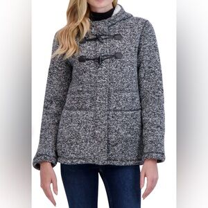 Women's Classic Fleece Lined Toggle Pea Coat. Size L